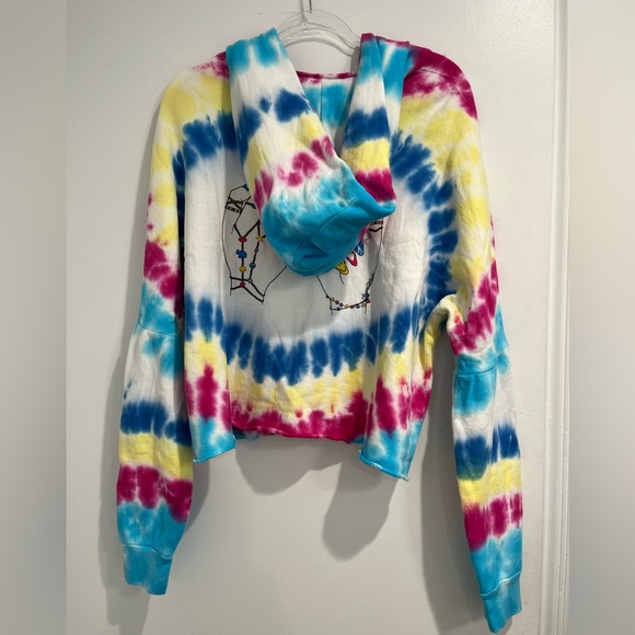 Lauren Moshi Multicolored Irma Pinky Swear Hooded Zip Front Sweatshirt Sz. M - Picture 7 of 10